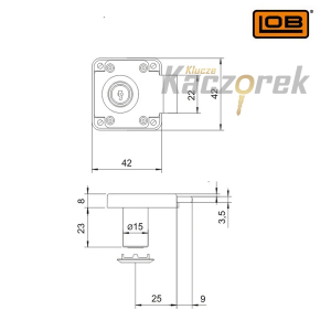 Zamek meblowy 005 - ZMB4 - wierzchni niklowany